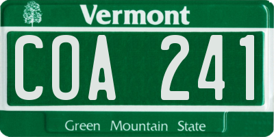 VT license plate COA241