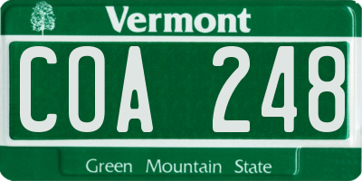 VT license plate COA248