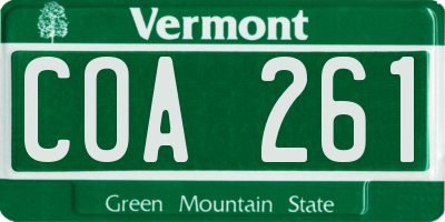 VT license plate COA261