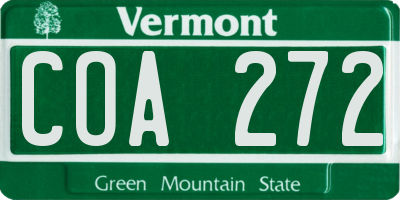 VT license plate COA272