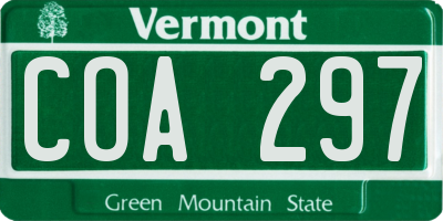VT license plate COA297
