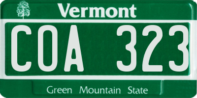 VT license plate COA323