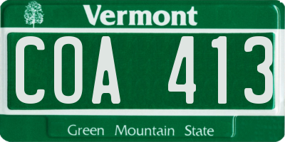 VT license plate COA413