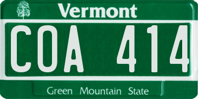 VT license plate COA414