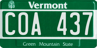 VT license plate COA437