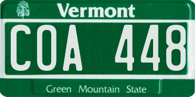 VT license plate COA448