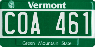 VT license plate COA461