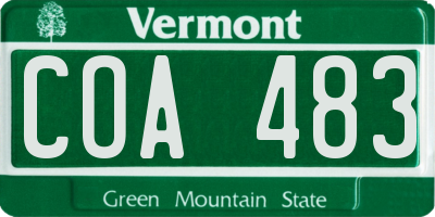VT license plate COA483