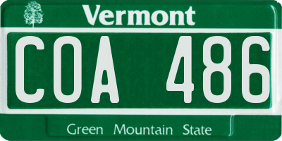 VT license plate COA486