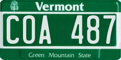 VT license plate COA487