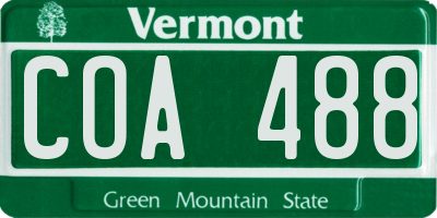 VT license plate COA488