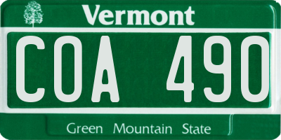 VT license plate COA490