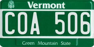 VT license plate COA506