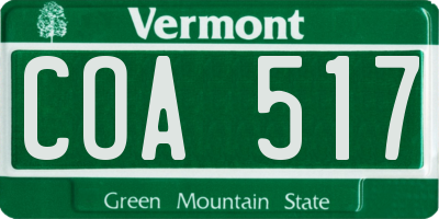 VT license plate COA517
