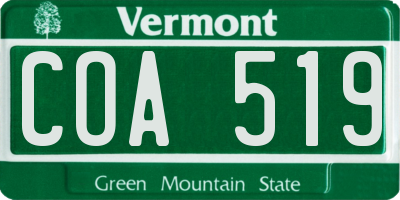 VT license plate COA519