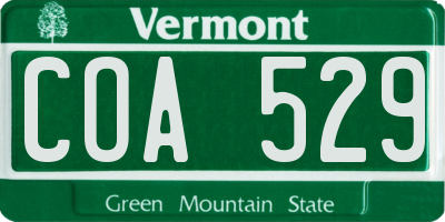 VT license plate COA529