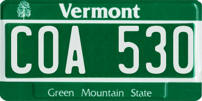 VT license plate COA530