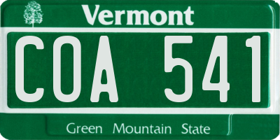 VT license plate COA541