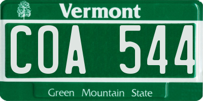 VT license plate COA544