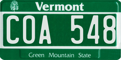 VT license plate COA548