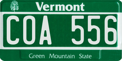 VT license plate COA556