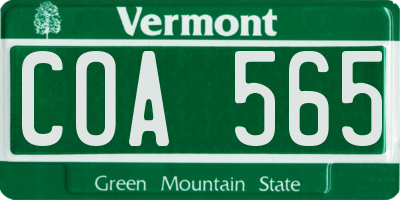VT license plate COA565