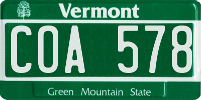VT license plate COA578