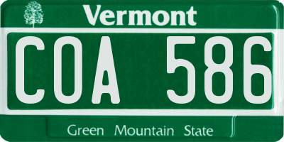 VT license plate COA586