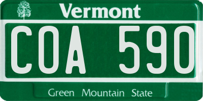 VT license plate COA590