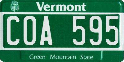 VT license plate COA595