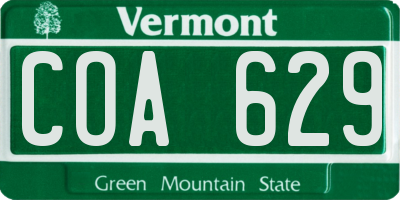 VT license plate COA629