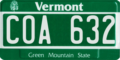 VT license plate COA632