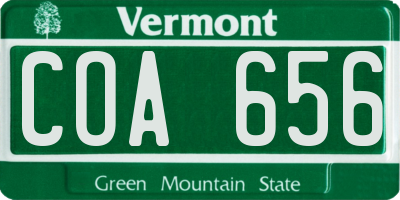 VT license plate COA656