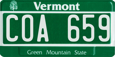 VT license plate COA659