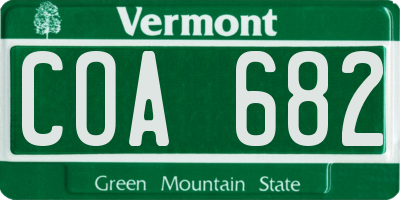 VT license plate COA682