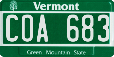 VT license plate COA683