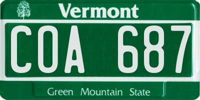 VT license plate COA687