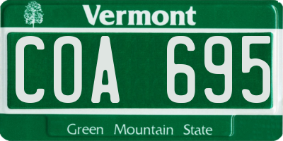VT license plate COA695
