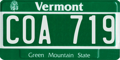 VT license plate COA719