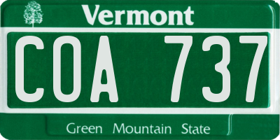 VT license plate COA737