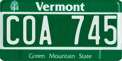VT license plate COA745