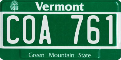 VT license plate COA761