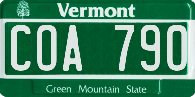 VT license plate COA790