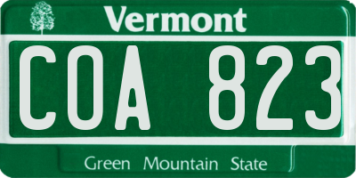 VT license plate COA823