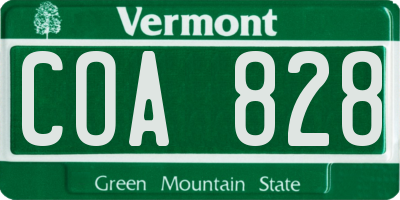 VT license plate COA828