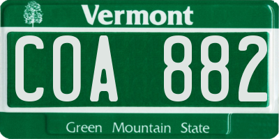 VT license plate COA882