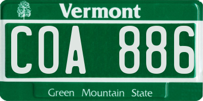 VT license plate COA886
