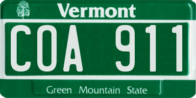 VT license plate COA911