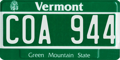 VT license plate COA944