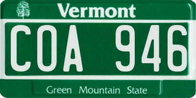 VT license plate COA946